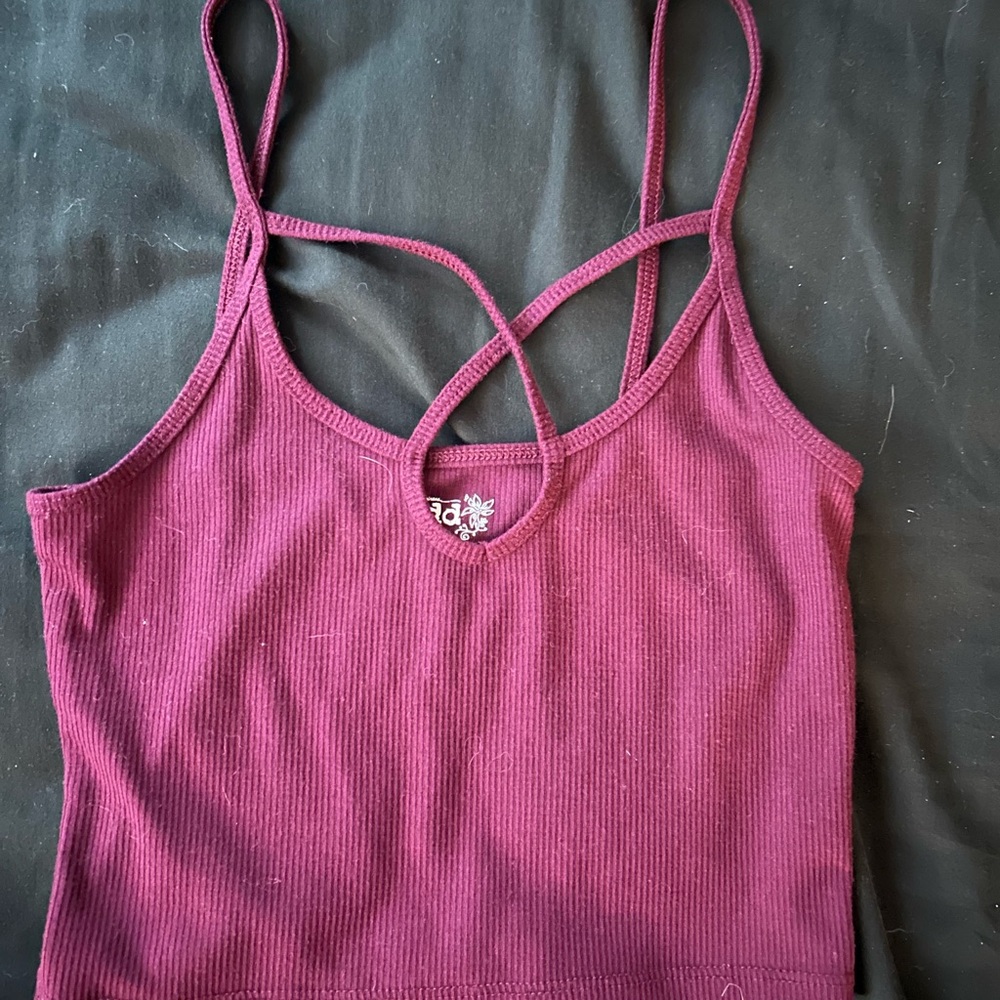 Mudd Burgundy Ribbed Top